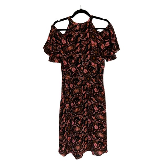 A.L.C. Emile Silk Floral High Low Cold Shoulder Dress Size 4 - Picture 3 of 7